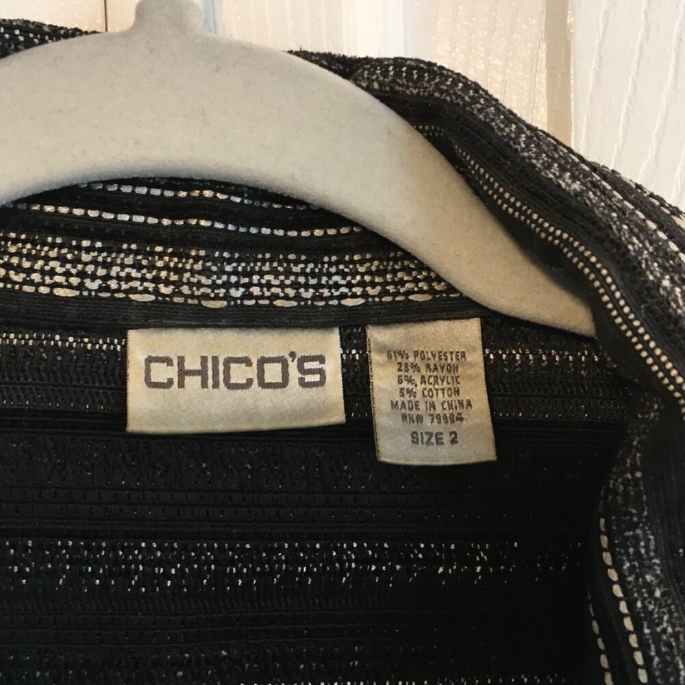 Chico's Sequin Black/Silver Blazer - image 3